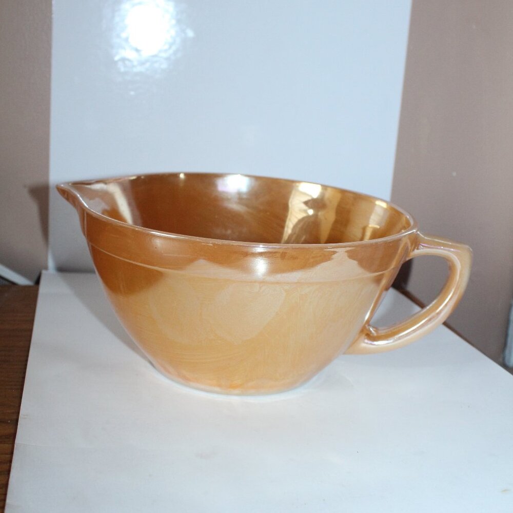 Fire King  Iridescent Peach Lustre Batter Bowl
